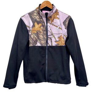 Kings River Jacket Black Pink Camo Hunting Mossy Oak Pockets Stretch Zip Sz M #f